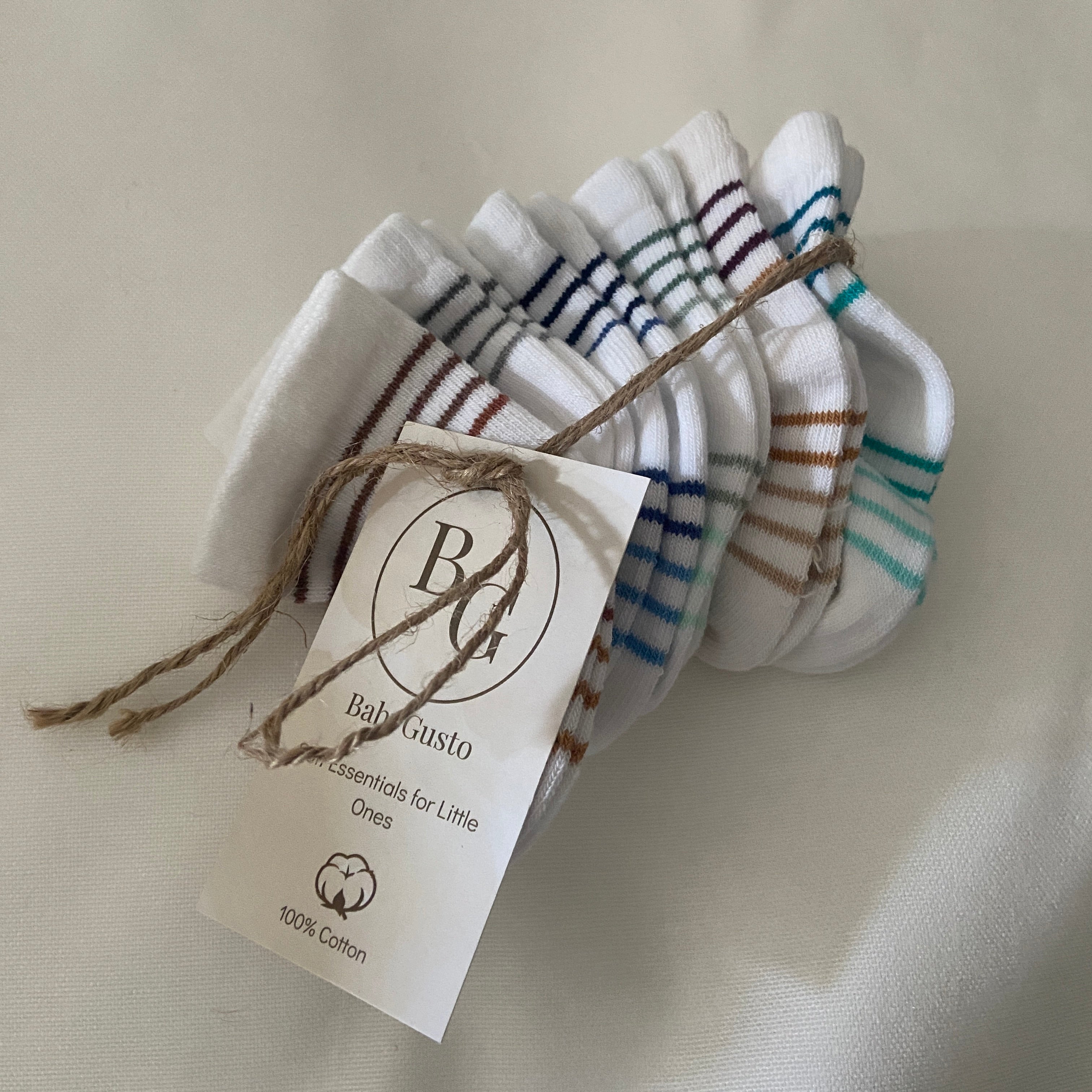 6'lı Çizgili Unisex Bebek Çorap Seti | 0-6 Ay Yumuşak ve Esnek