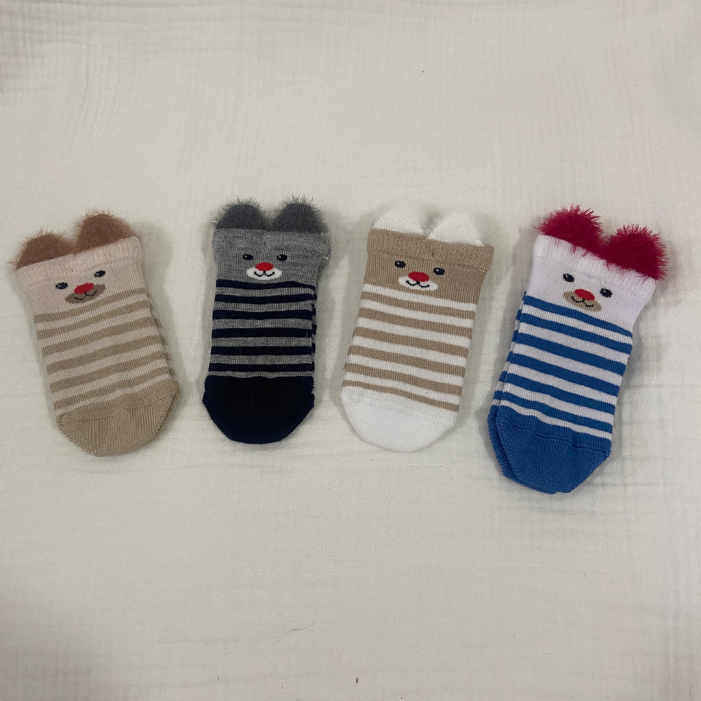 4'lü Bambu Erkek Bebek Çorap Seti | Yumuşak ve Esnek